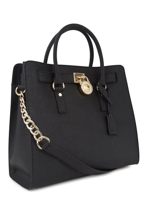 michael kors hamilton saffiano black silver|michael kors saffiano leather.